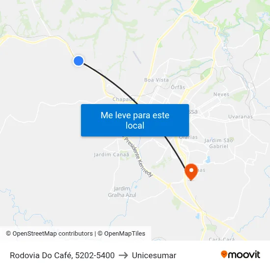 Rodovia Do Café, 5202-5400 to Unicesumar map