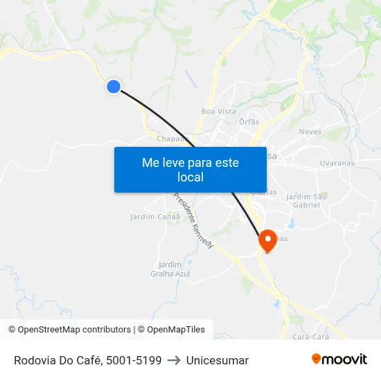 Rodovia Do Café, 5001-5199 to Unicesumar map