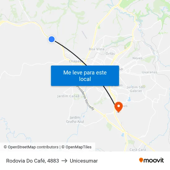 Rodovia Do Café, 4883 to Unicesumar map