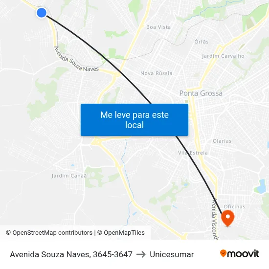 Avenida Souza Naves, 3645-3647 to Unicesumar map
