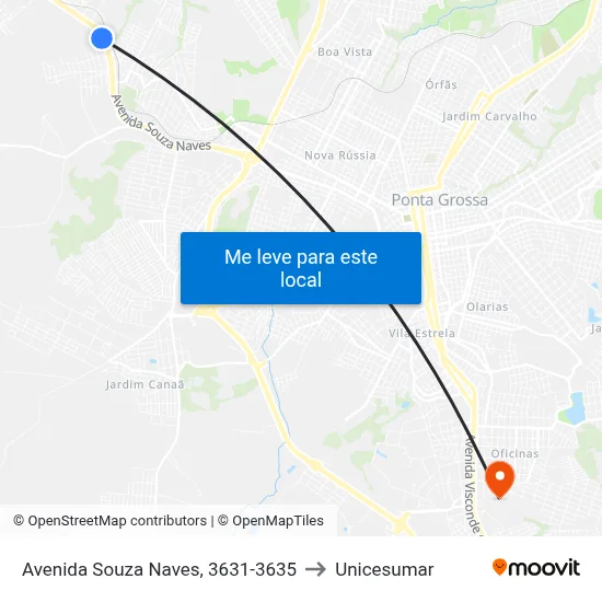 Avenida Souza Naves, 3631-3635 to Unicesumar map