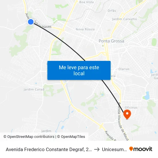 Avenida Frederico Constante Degraf, 2-52 to Unicesumar map