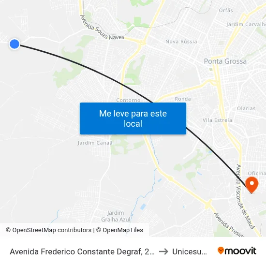 Avenida Frederico Constante Degraf, 2995 to Unicesumar map