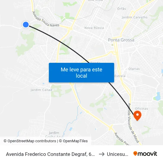 Avenida Frederico Constante Degraf, 685-809 to Unicesumar map