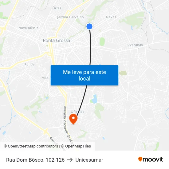 Rua Dom Bôsco, 102-126 to Unicesumar map