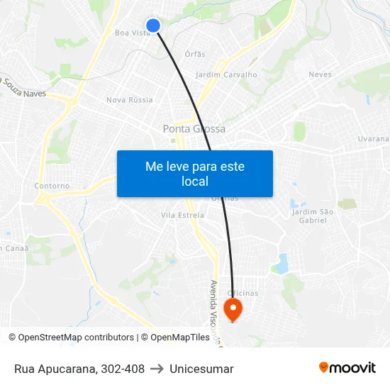 Rua Apucarana, 302-408 to Unicesumar map