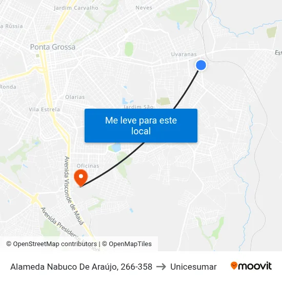 Alameda Nabuco De Araújo, 266-358 to Unicesumar map