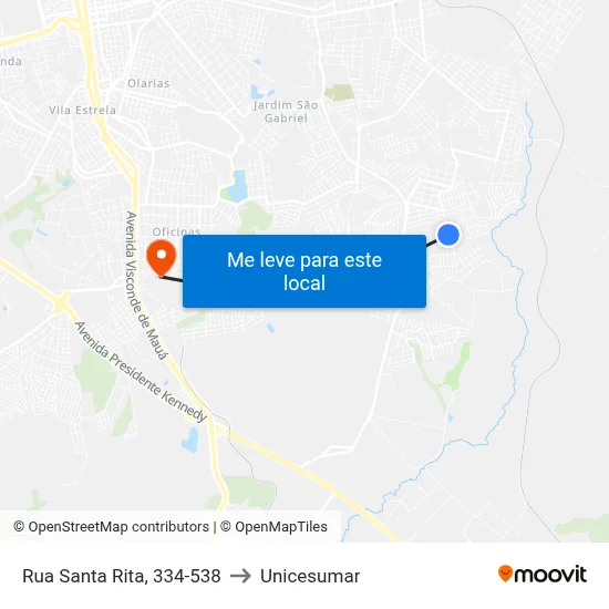 Rua Santa Rita, 334-538 to Unicesumar map
