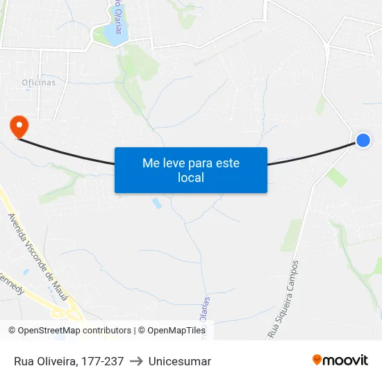 Rua Oliveira, 177-237 to Unicesumar map