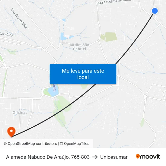 Alameda Nabuco De Araújo, 765-803 to Unicesumar map