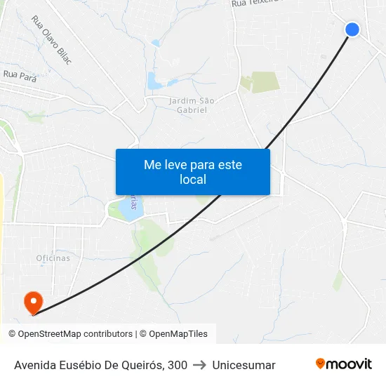 Avenida Eusébio De Queirós, 300 to Unicesumar map