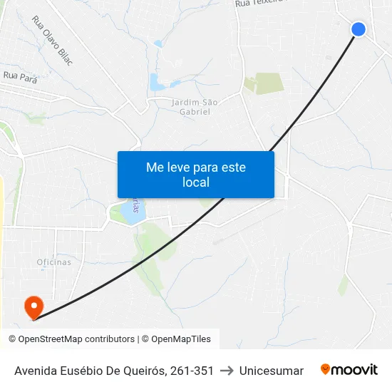 Avenida Eusébio De Queirós, 261-351 to Unicesumar map