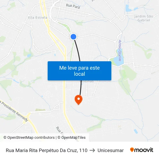 Rua Maria Rita Perpétuo Da Cruz, 110 to Unicesumar map