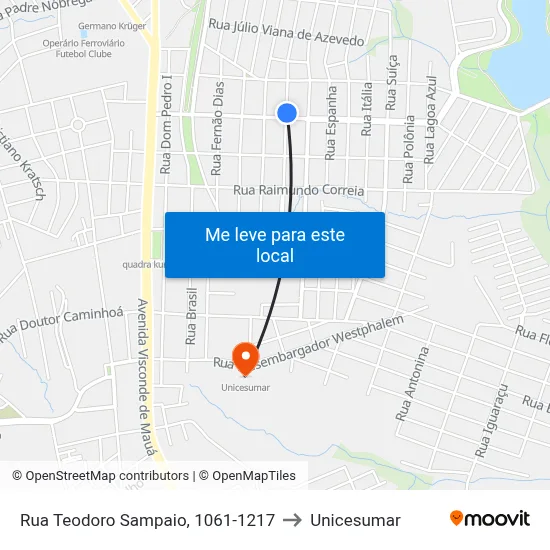 Rua Teodoro Sampaio, 1061-1217 to Unicesumar map