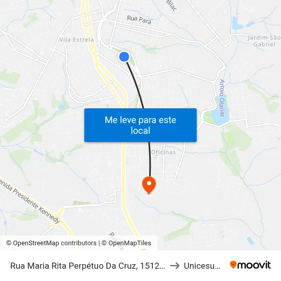 Rua Maria Rita Perpétuo Da Cruz, 1512-1588 to Unicesumar map
