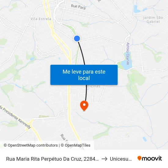 Rua Maria Rita Perpétuo Da Cruz, 2284-2346 to Unicesumar map