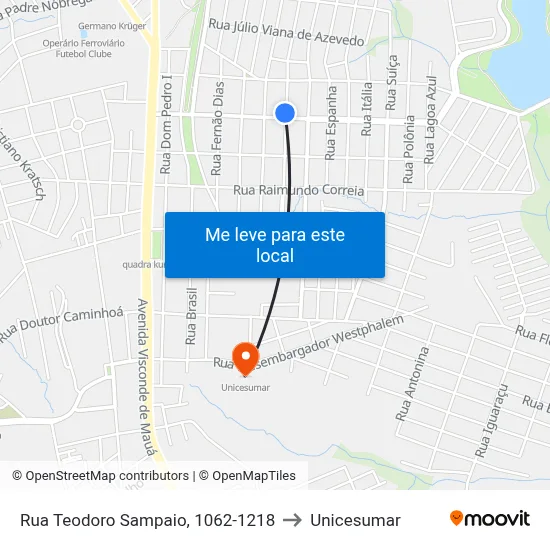 Rua Teodoro Sampaio, 1062-1218 to Unicesumar map