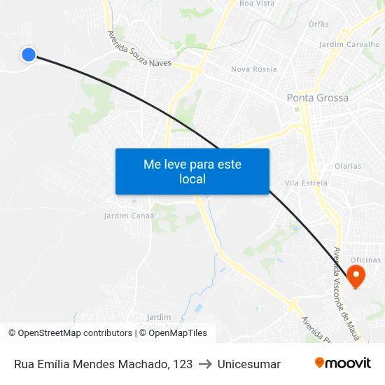 Rua Emília Mendes Machado, 123 to Unicesumar map