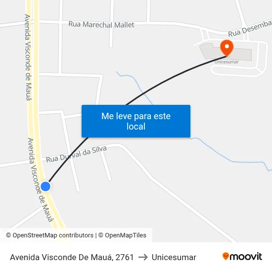 Avenida Visconde De Mauá, 2761 to Unicesumar map
