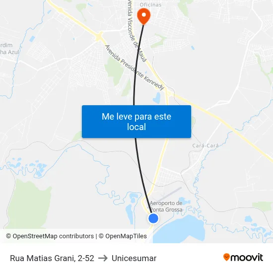 Rua Matias Grani, 2-52 to Unicesumar map