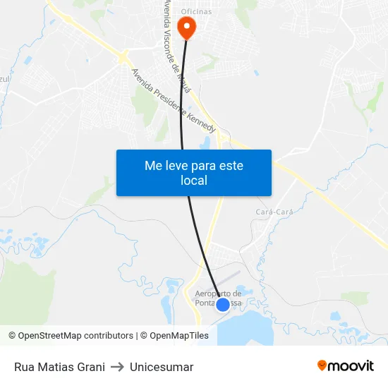 Rua Matias Grani to Unicesumar map