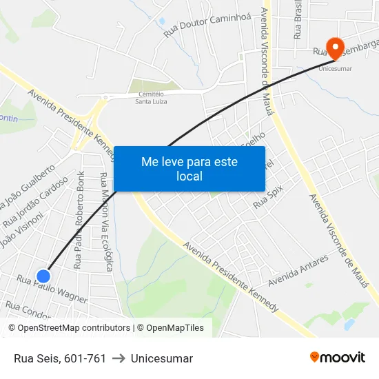 Rua Seis, 601-761 to Unicesumar map