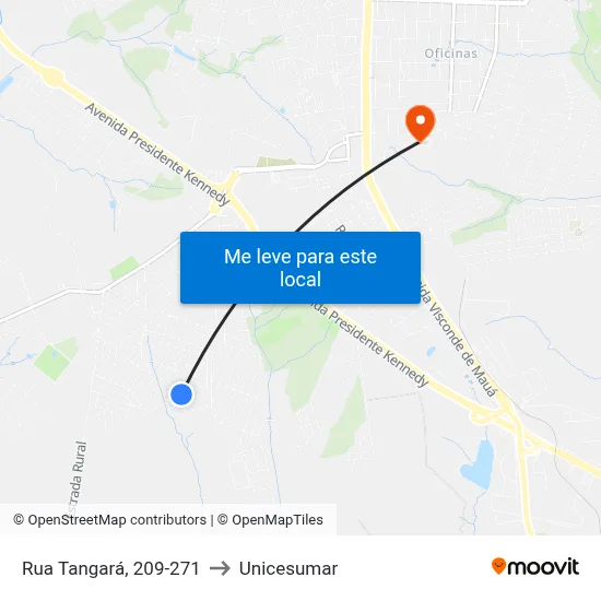 Rua Tangará, 209-271 to Unicesumar map