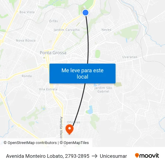 Avenida Monteiro Lobato, 2793-2895 to Unicesumar map