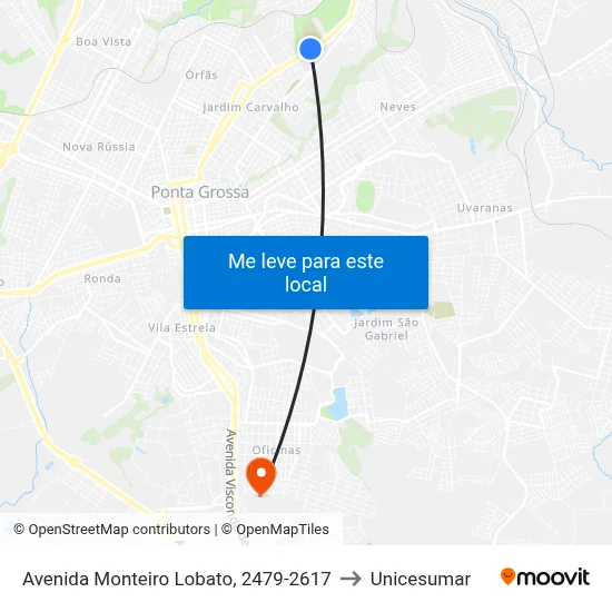 Avenida Monteiro Lobato, 2479-2617 to Unicesumar map