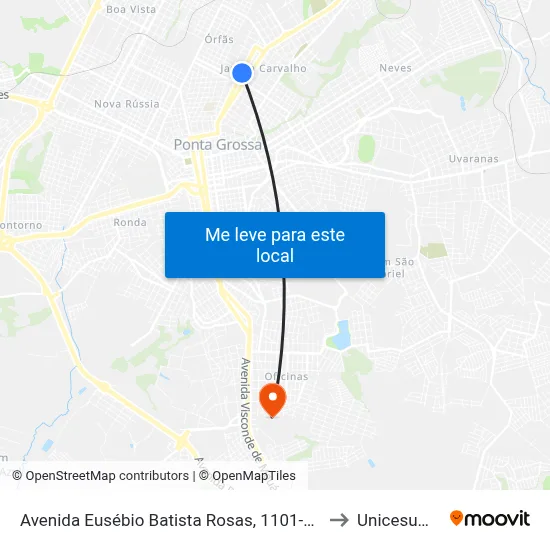 Avenida Eusébio Batista Rosas, 1101-1115 to Unicesumar map