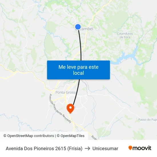 Avenida Dos Pioneiros 2615 (Frísia) to Unicesumar map