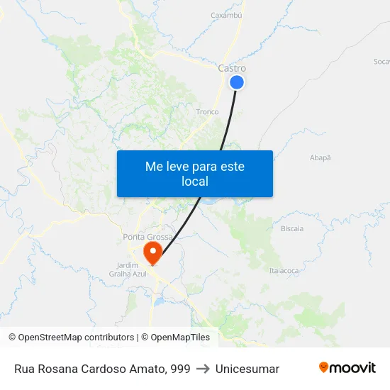 Rua Rosana Cardoso Amato, 999 to Unicesumar map