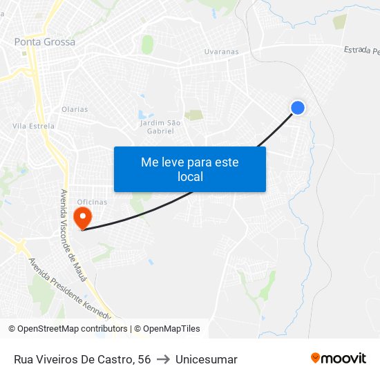 Rua Viveiros De Castro, 56 to Unicesumar map