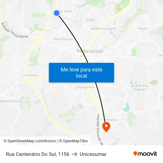 Rua Centenário Do Sul, 1156 to Unicesumar map