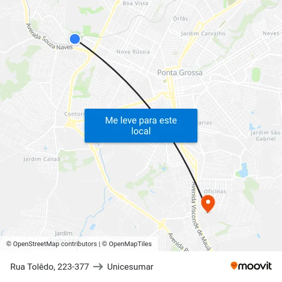 Rua Tolêdo, 223-377 to Unicesumar map