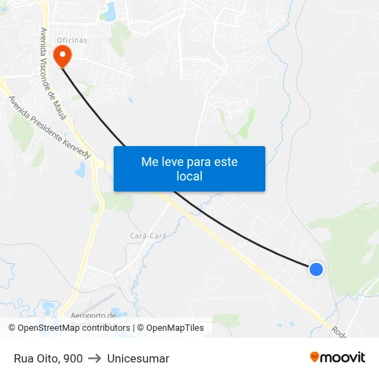 Rua Oito, 900 to Unicesumar map