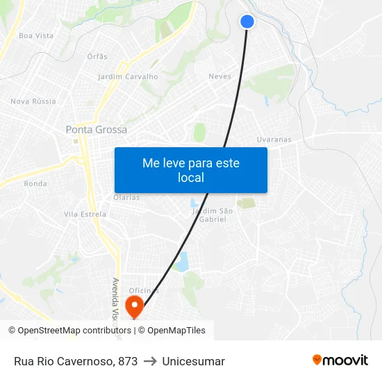 Rua Rio Cavernoso, 873 to Unicesumar map