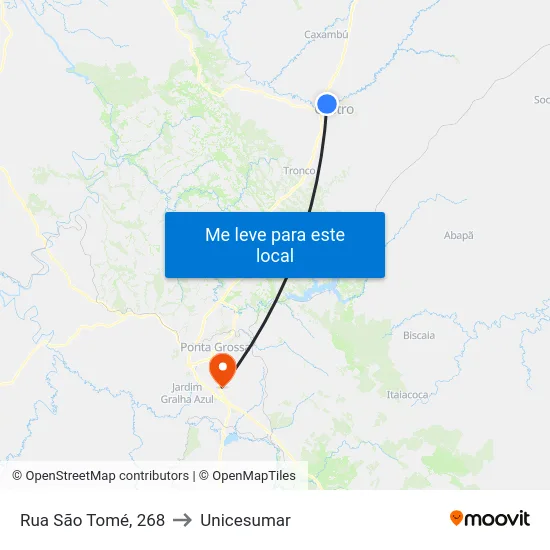 Rua São Tomé, 268 to Unicesumar map