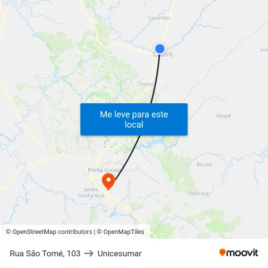 Rua São Tomé, 103 to Unicesumar map