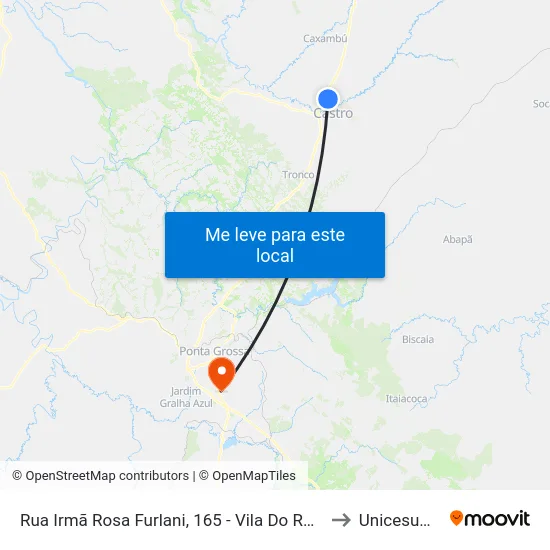 Rua Irmã Rosa Furlani, 165 - Vila Do Rosário to Unicesumar map
