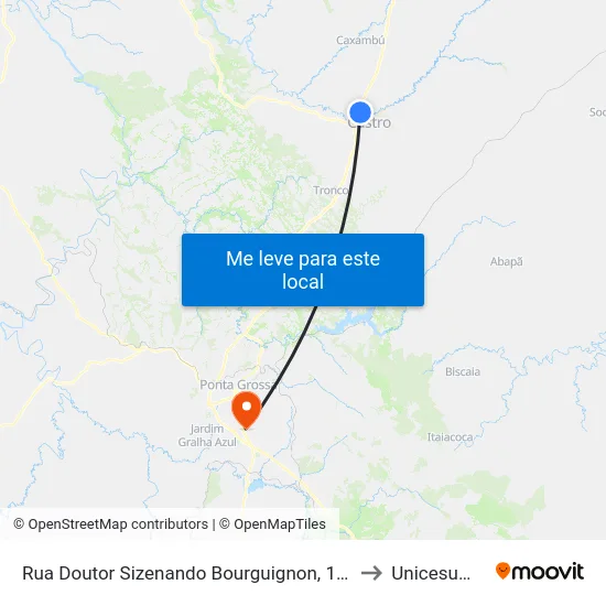 Rua Doutor Sizenando Bourguignon, 1011 to Unicesumar map
