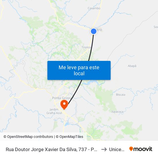 Rua Doutor Jorge Xavier Da Silva, 737 - Ponto De Integração 02 to Unicesumar map