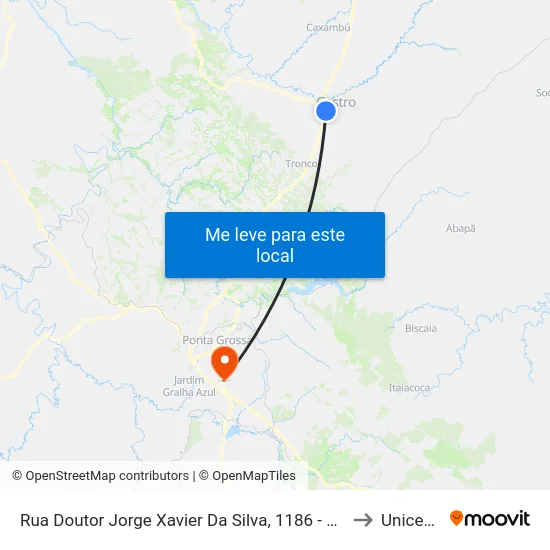 Rua Doutor Jorge Xavier Da Silva, 1186 - Ponto De Integração 03 to Unicesumar map