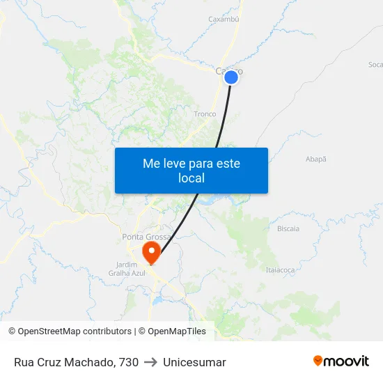Rua Cruz Machado, 730 to Unicesumar map