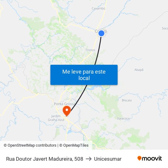 Rua Doutor Javert Madureira, 508 to Unicesumar map