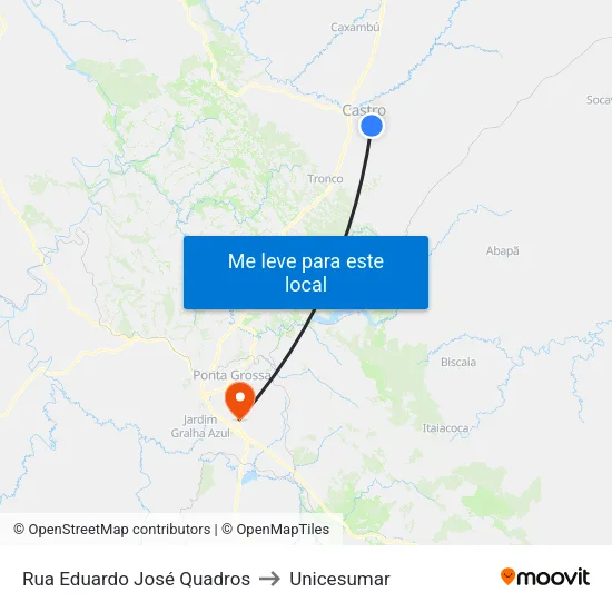 Rua Eduardo José Quadros to Unicesumar map