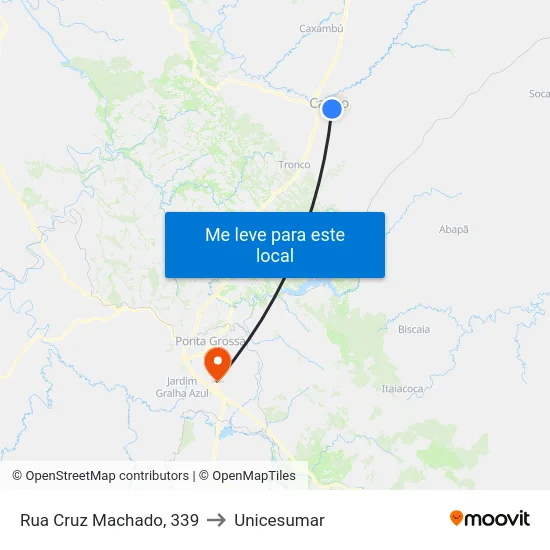 Rua Cruz Machado, 339 to Unicesumar map