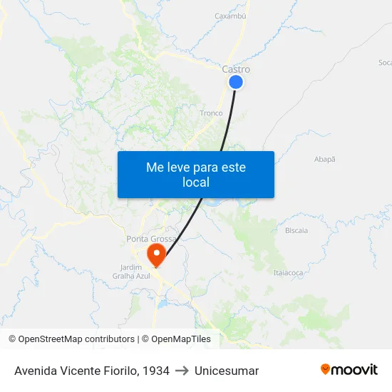Avenida Vicente Fiorilo, 1934 to Unicesumar map