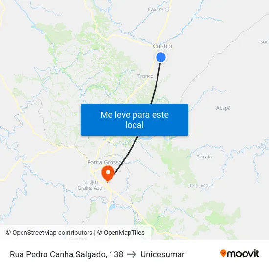 Rua Pedro Canha Salgado, 138 to Unicesumar map