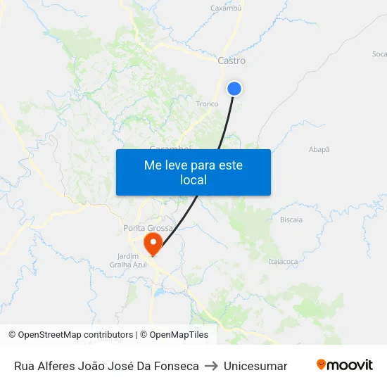 Rua Alferes João José Da Fonseca to Unicesumar map